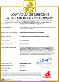 PA尊龍凱時(shí)耐高溫電線(xiàn)CE證書(shū)